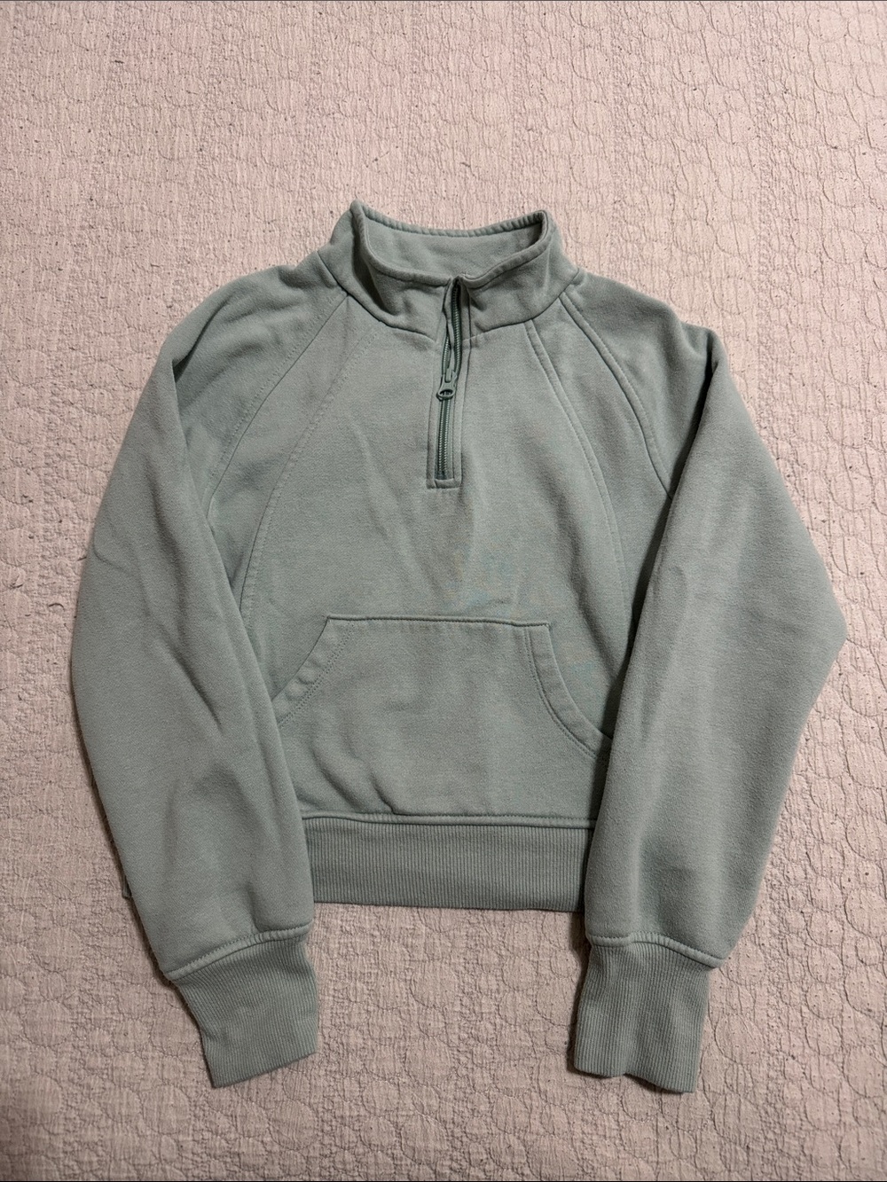 The Children's Place Sage Green Half-Zip Fleece Sweatshirt